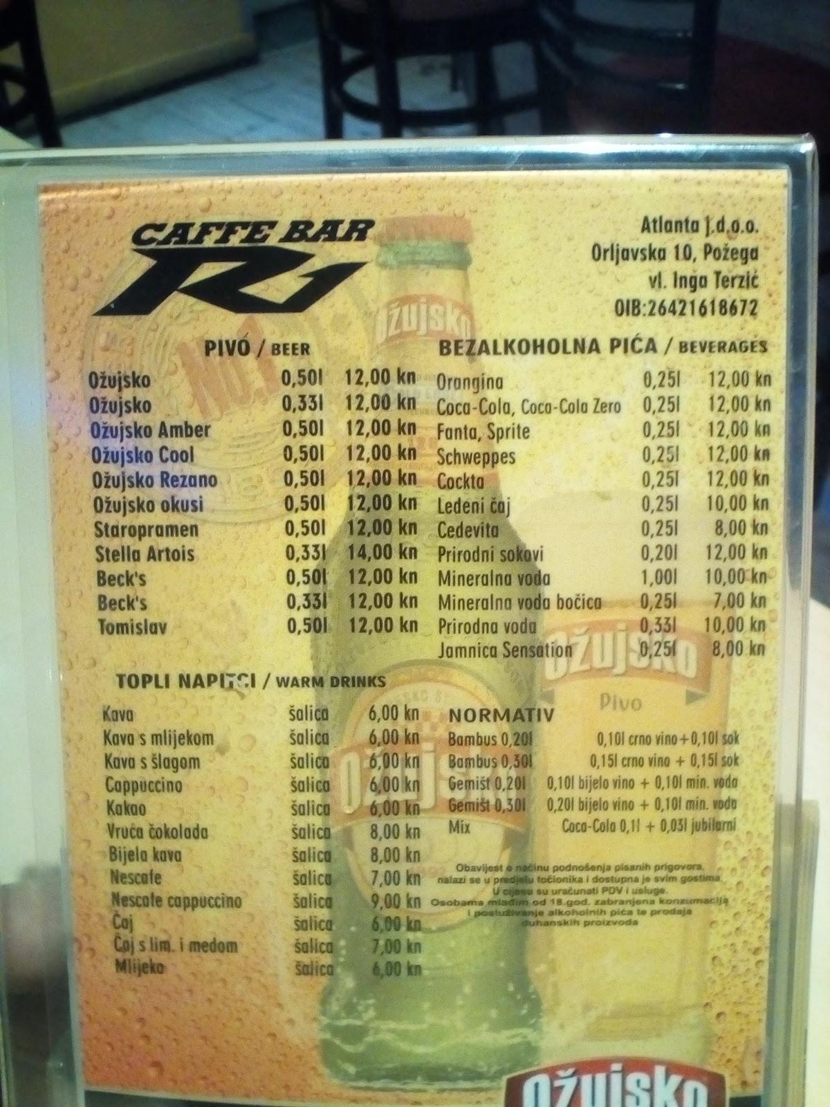 Menu di Caffe Bar R1 