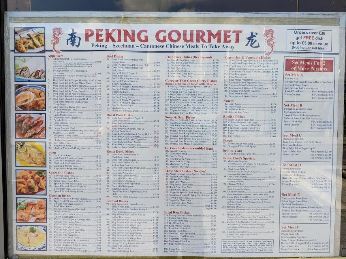 Menu At Peking Gourmet Fast Food Southampton   Re74 Menu Peking Gourmet 2021 08 