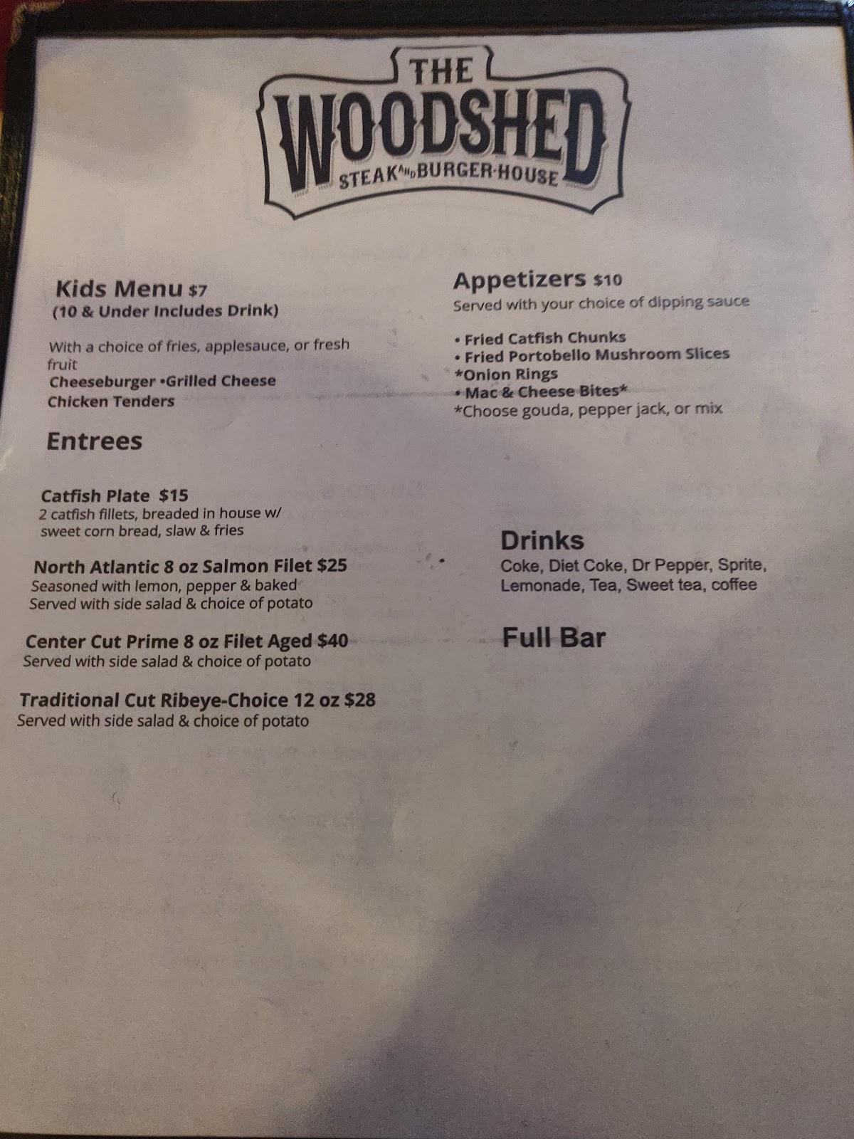 Menu at Cherry's Art Emporium and The Woodshed pub & bar, Carthage
