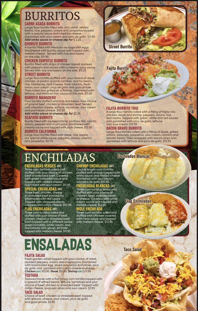 Menu at El Patron Family Mexican restaurant, Waterloo