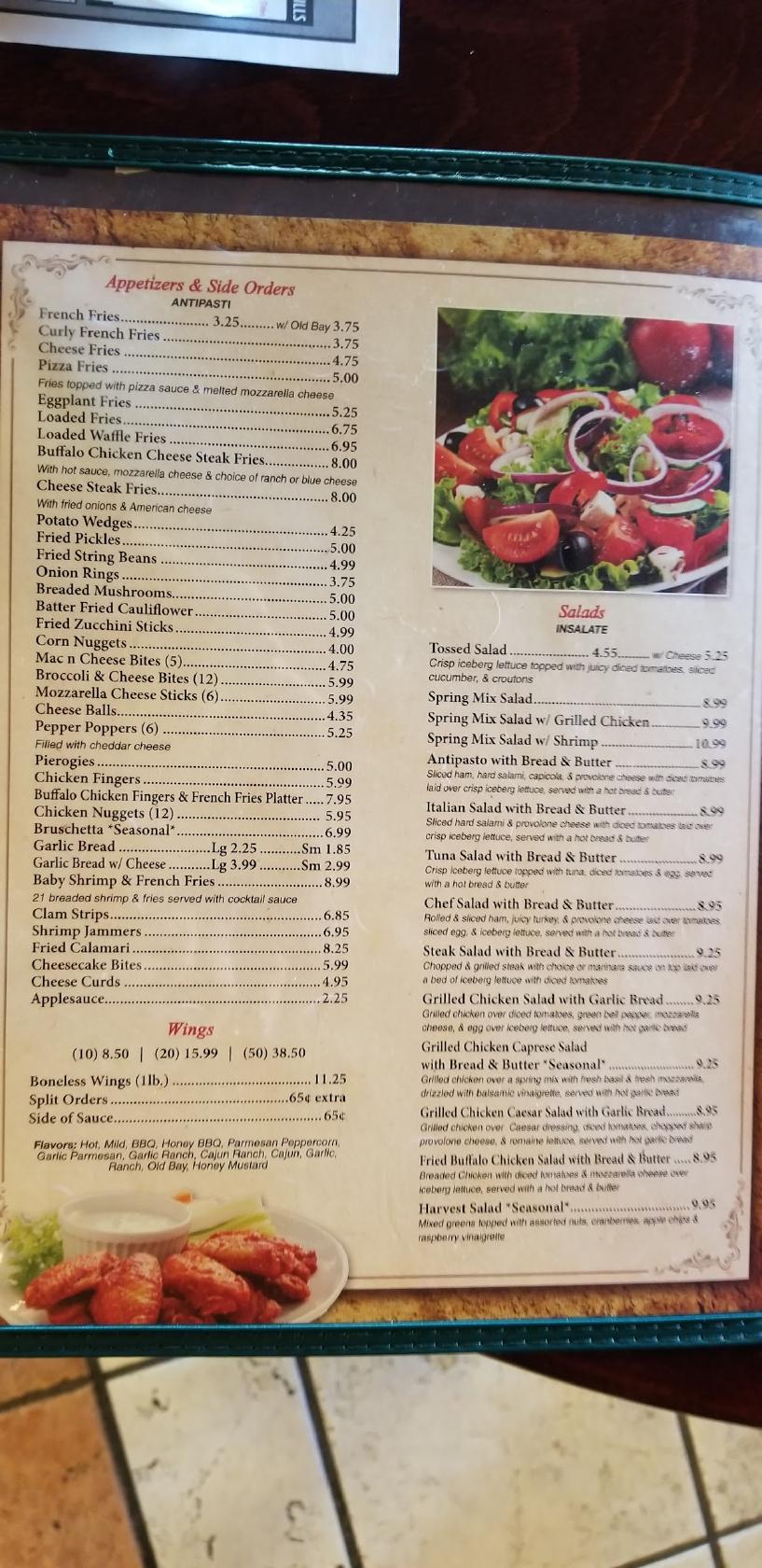 Menu at Tony's Family Ristorante And Pizzeria, Robesonia