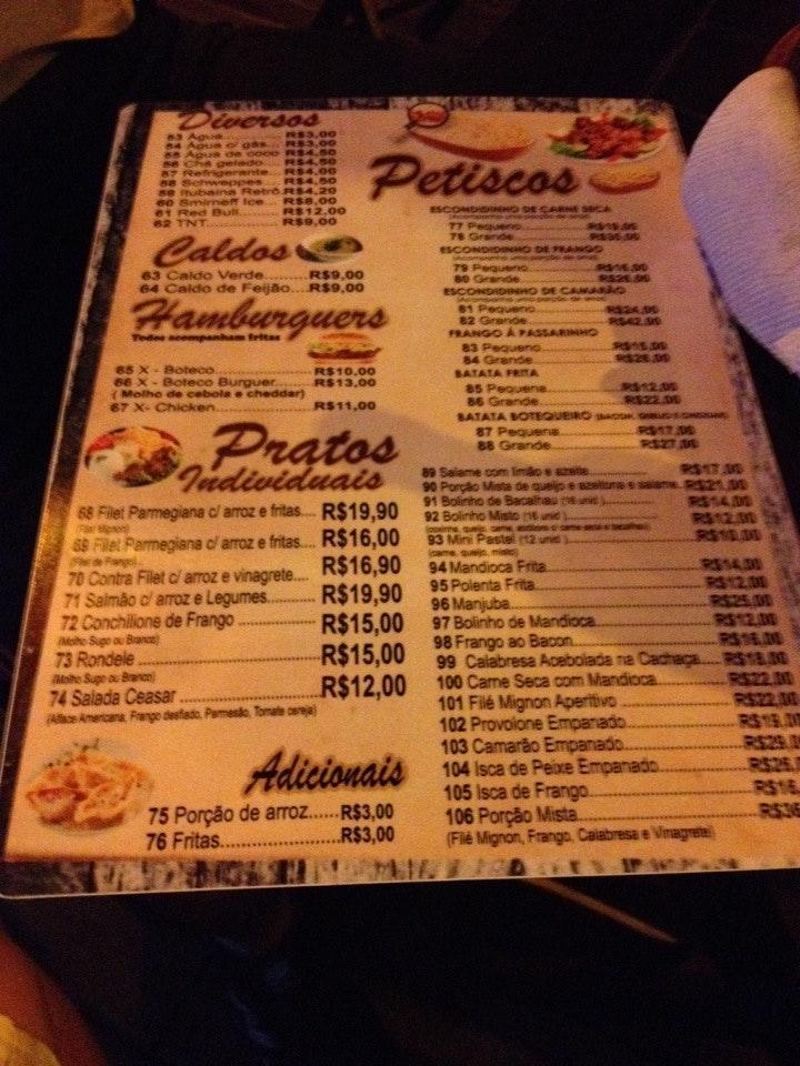 Menu Em Buteco Faria Lima Pub Bar Guarulhos