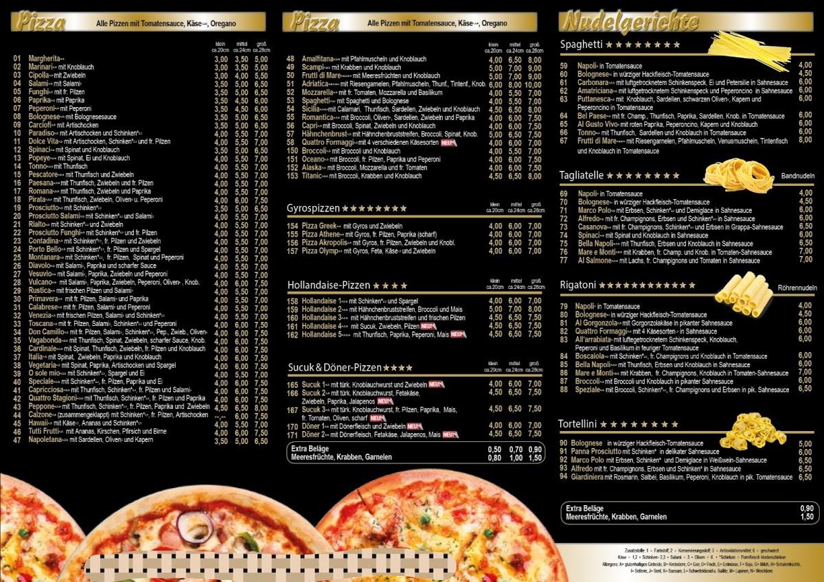Speisekarte von Pizzeria Portobello, Dorsten