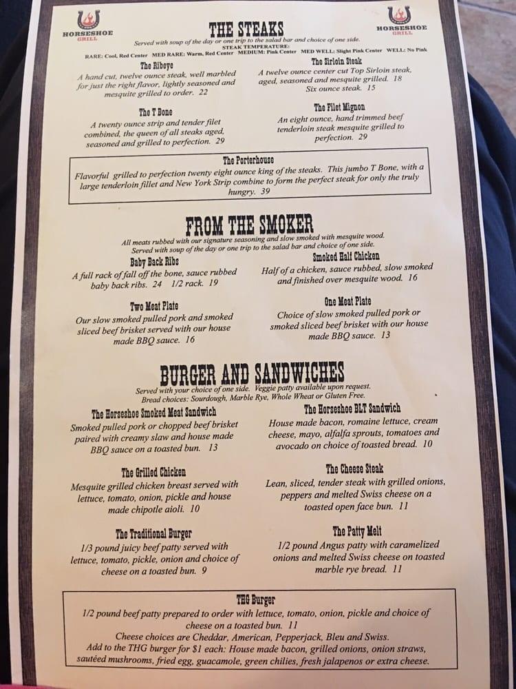 Menu at The Horseshoe Grill BBQ, Tucson