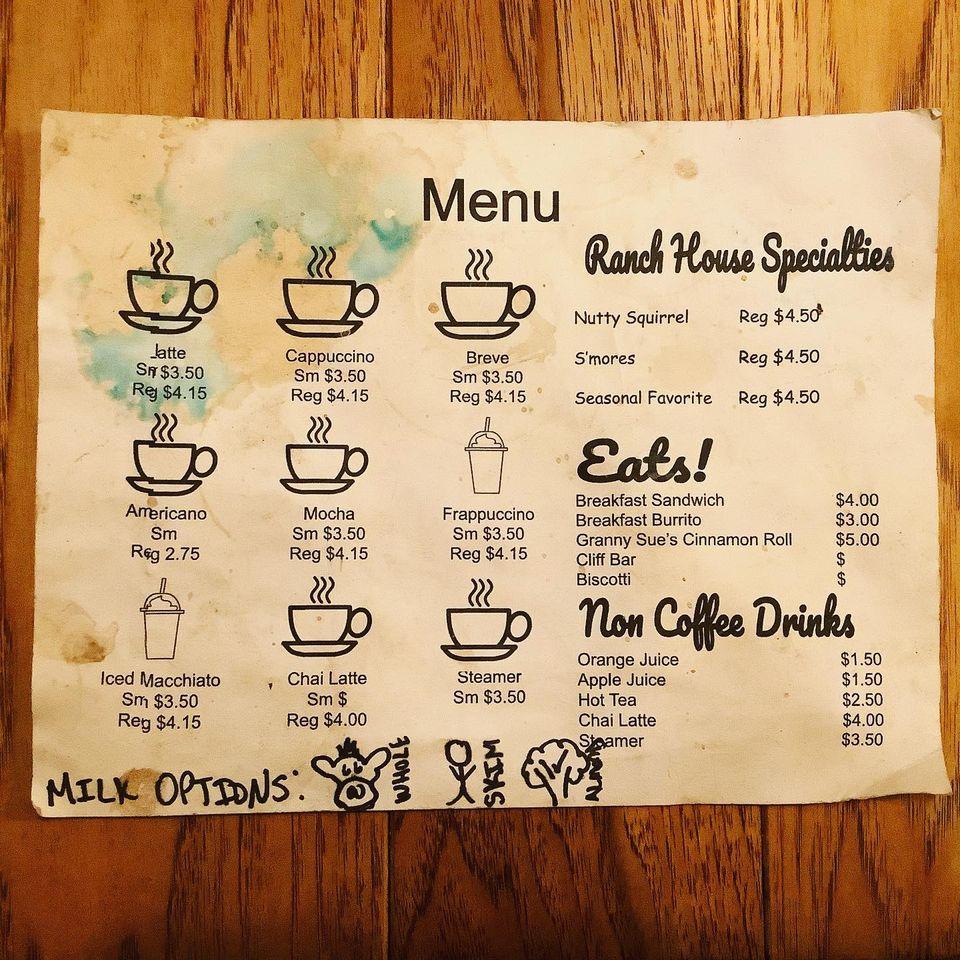 Menu at The Ranch House, Stover