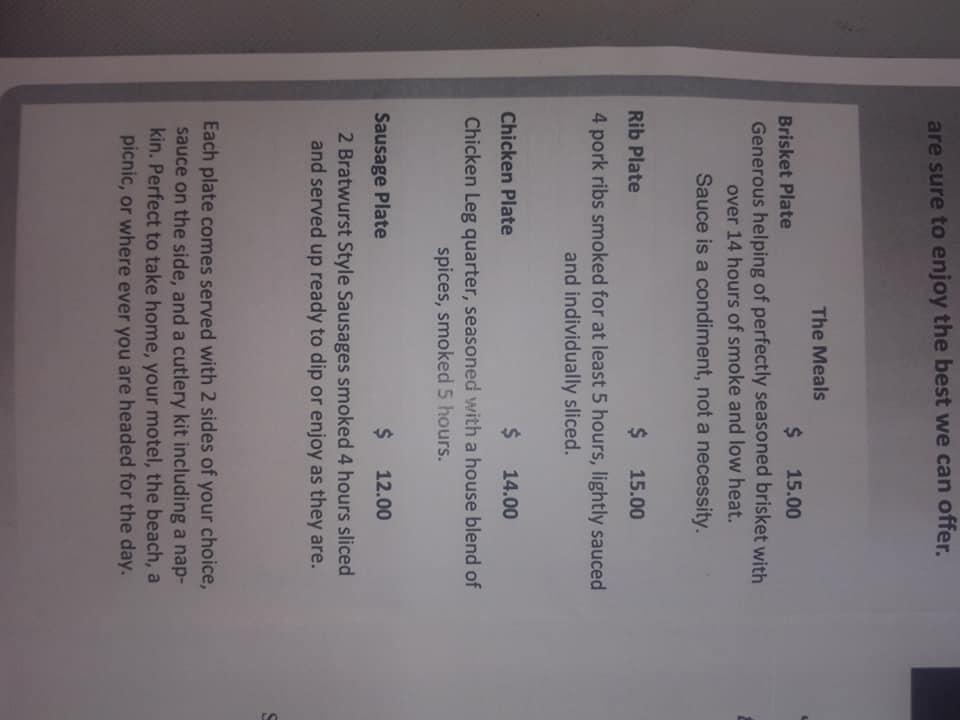 Menu at D&K BBQ, Forks