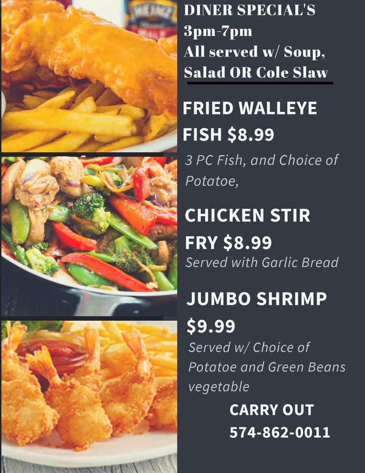 Menu at Bianas Diner restaurant, Wakarusa