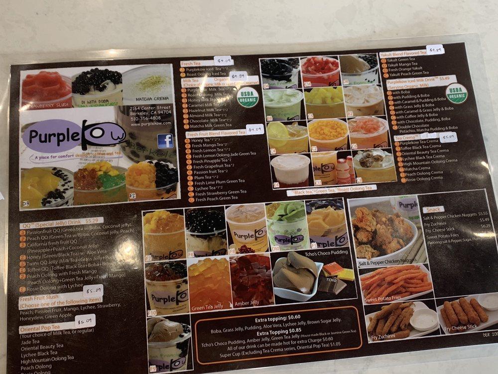 Menu at Purple Kow pub & bar, Houston