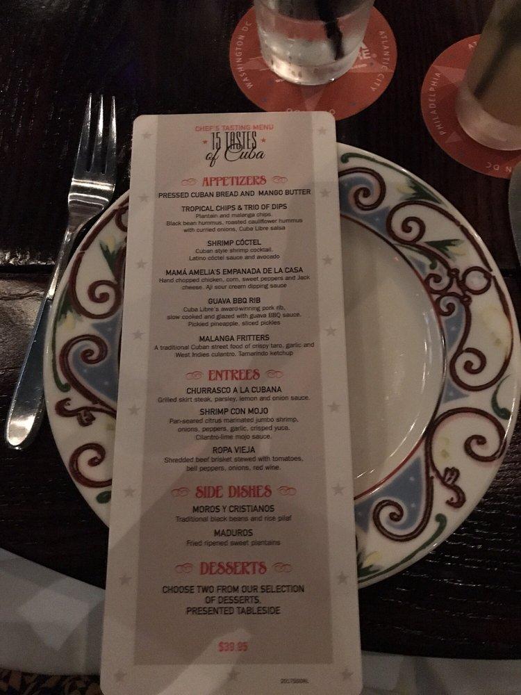 Menu at Cuba Libre Restaurant & Rum Bar Orlando, Orlando