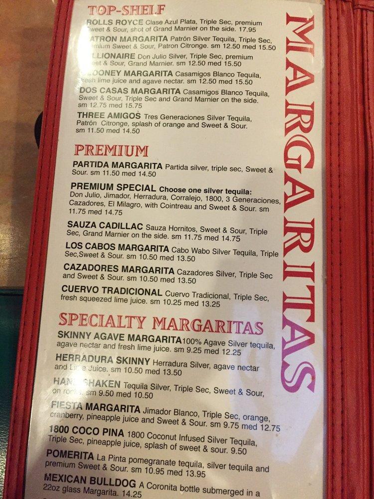 Menu at Casa Guadalajara restaurant, San Diego
