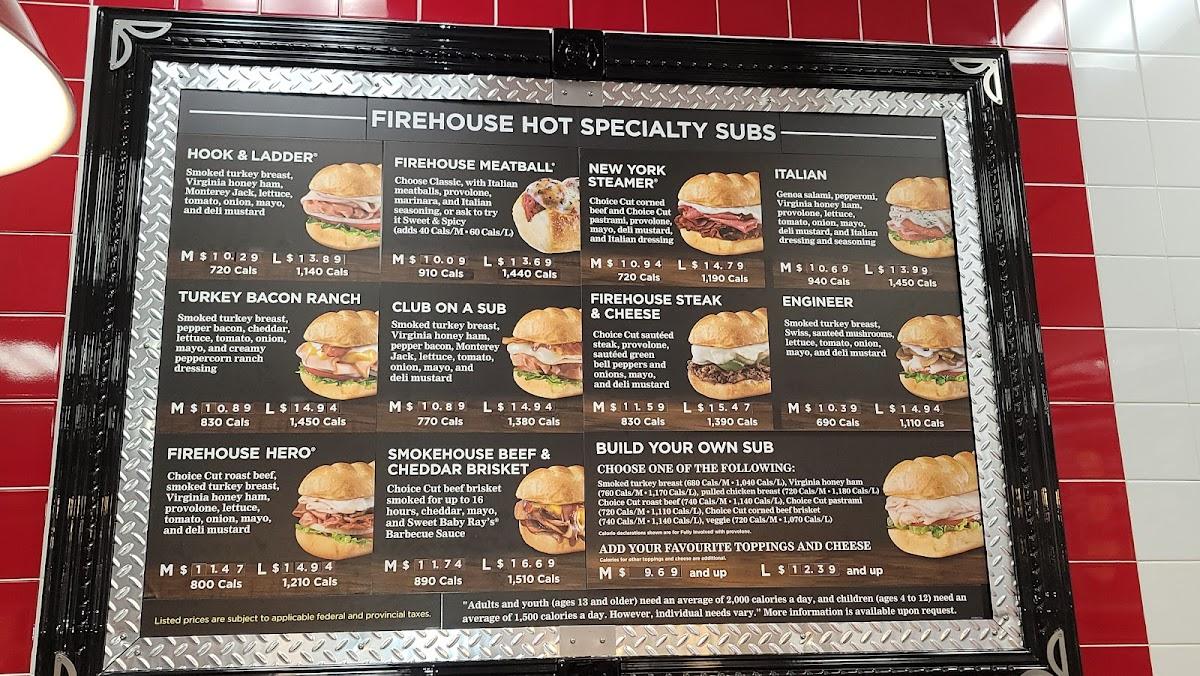 Menu At Firehouse Subs Ogilvie & Blair Fast Food, Ottawa, Ogilvie Rd Unit 1