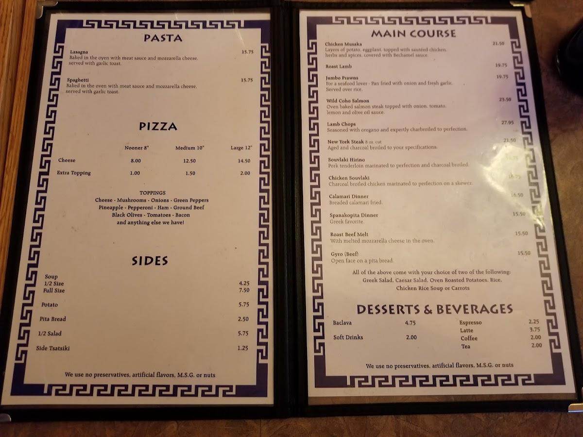 Menu at Oil Lamp pub & bar, Edmonton
