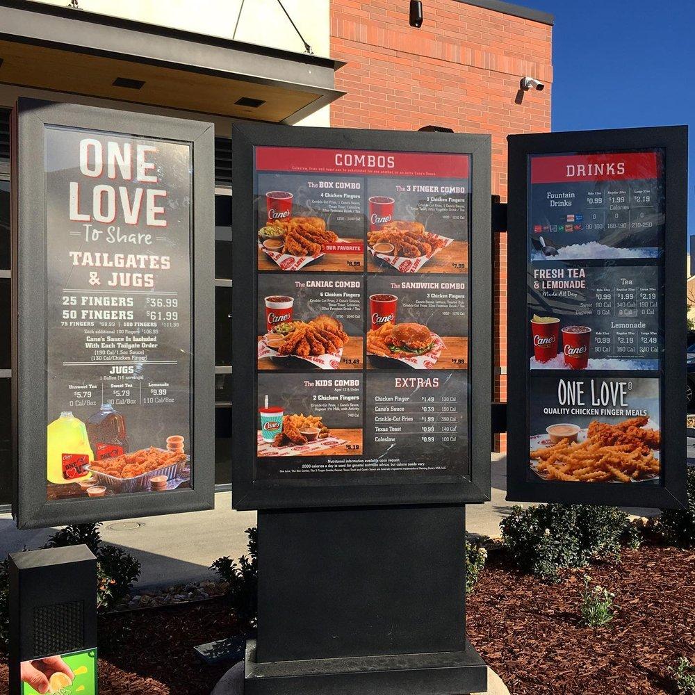 Carta de comida rápida Raising Cane's Chicken Fingers, Torrance