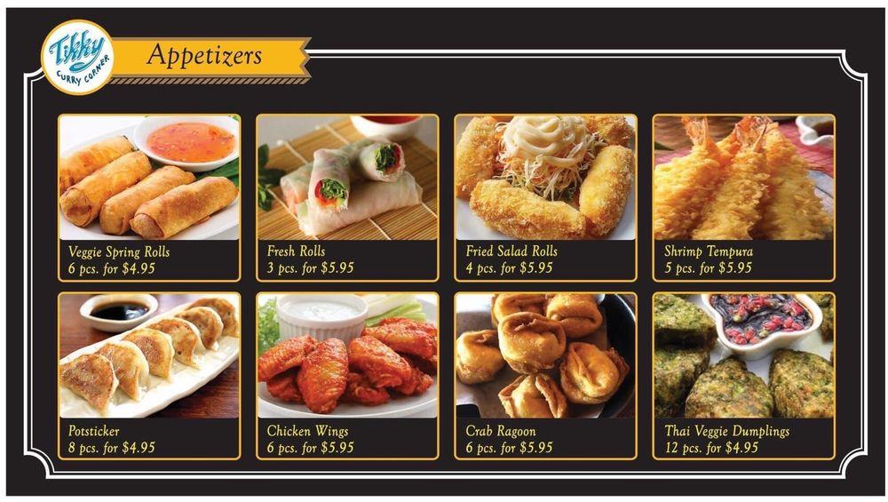 Menu at TIKKY'S CURRY CORNER restaurant, Moxee