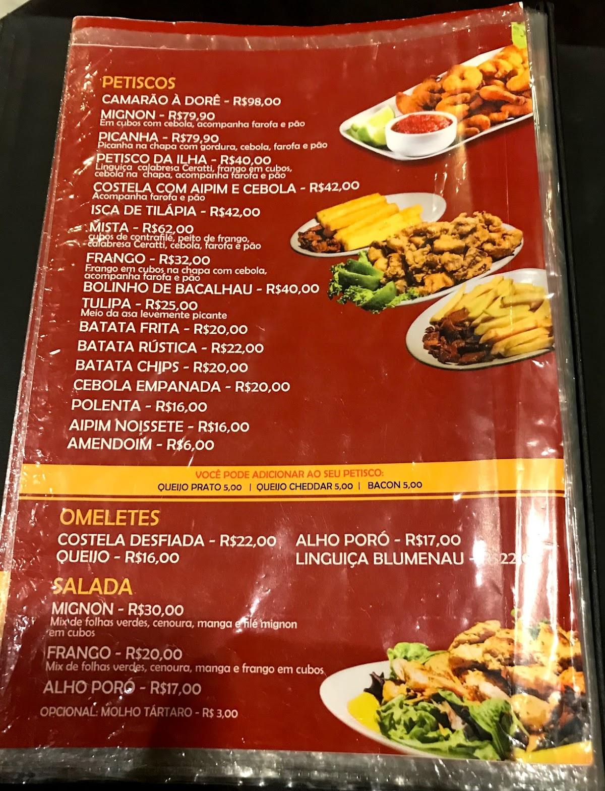 Seu Zé cardápio