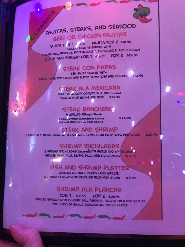 Menu at Carlito s Mexican Restaurant Beaumont 890 Amarillo St