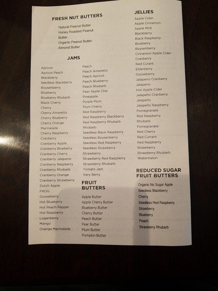 Menu at Peanut Butter & Jelly Deli restaurant, West Allis