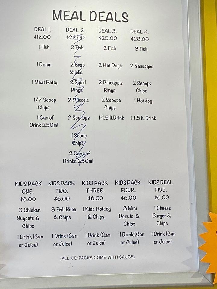 Menu at Salisbury Takeaways fast food, Richmond
