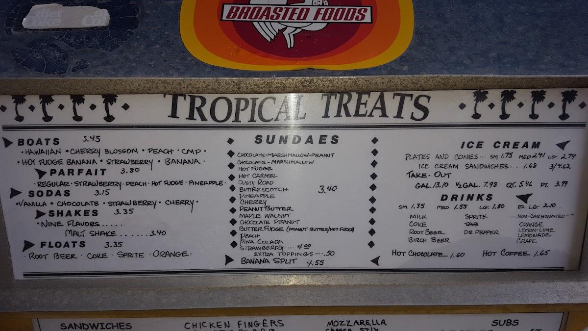 Menu at Crabbs Tropical Treat restaurant, Hanover