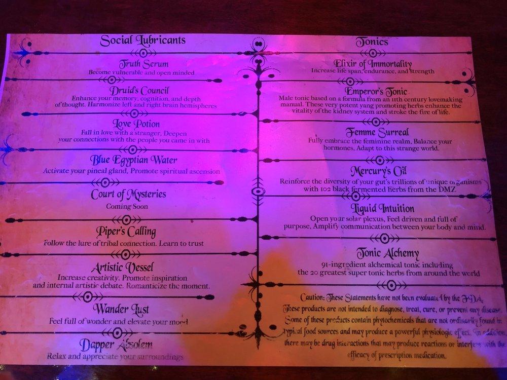 Menu at Roxa Hammock Cafe, Santa Cruz