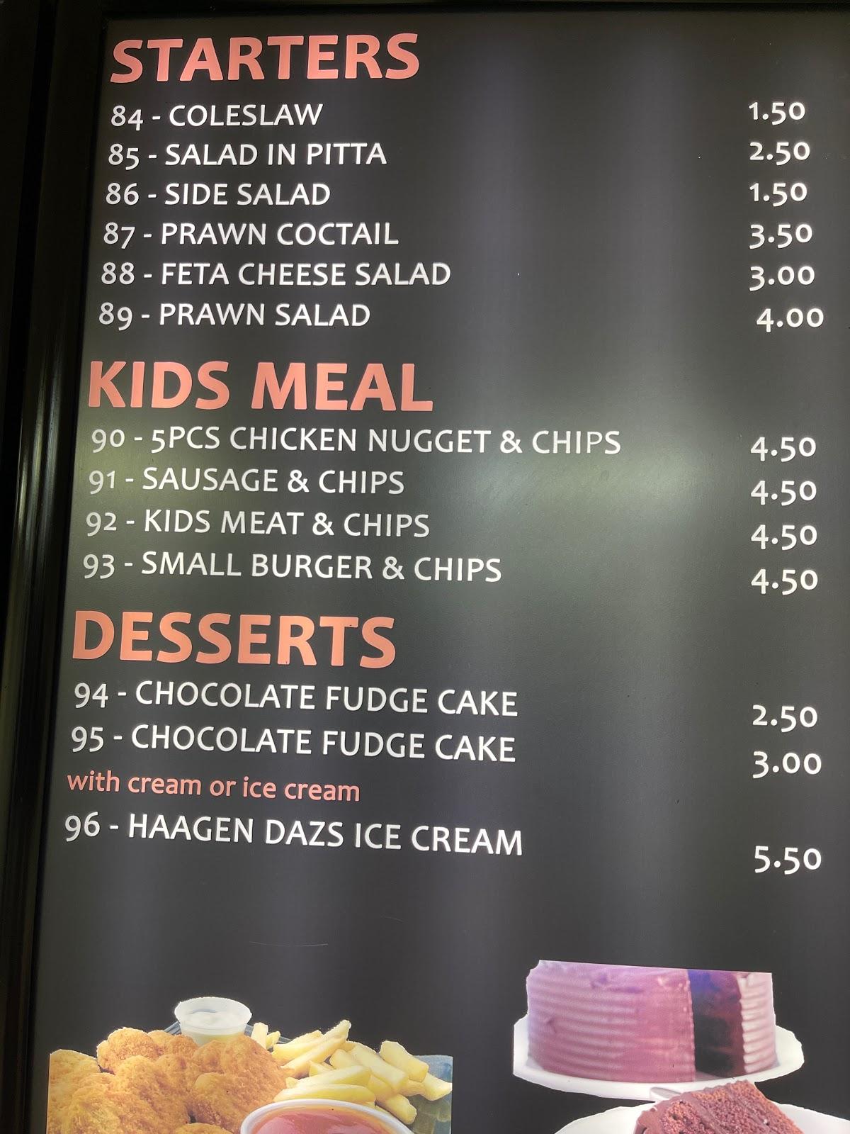 Menu at Mr Pizza pizzeria, Alford