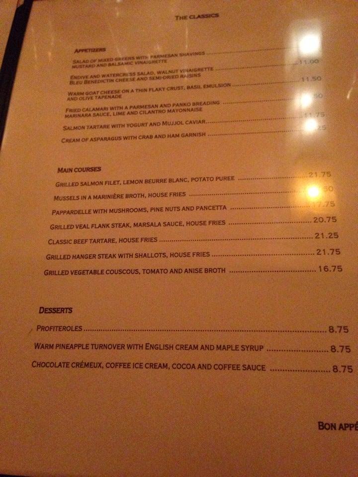 Menu at Holder pub & bar, Montréal