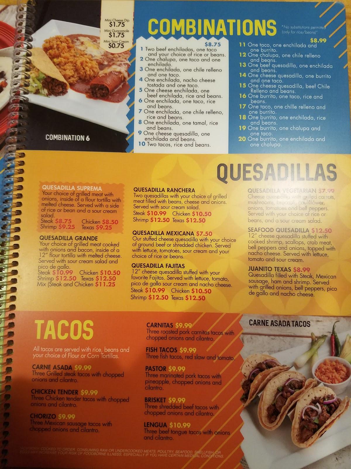 Menu at Los Cabos Mexican Restaurant, Inman