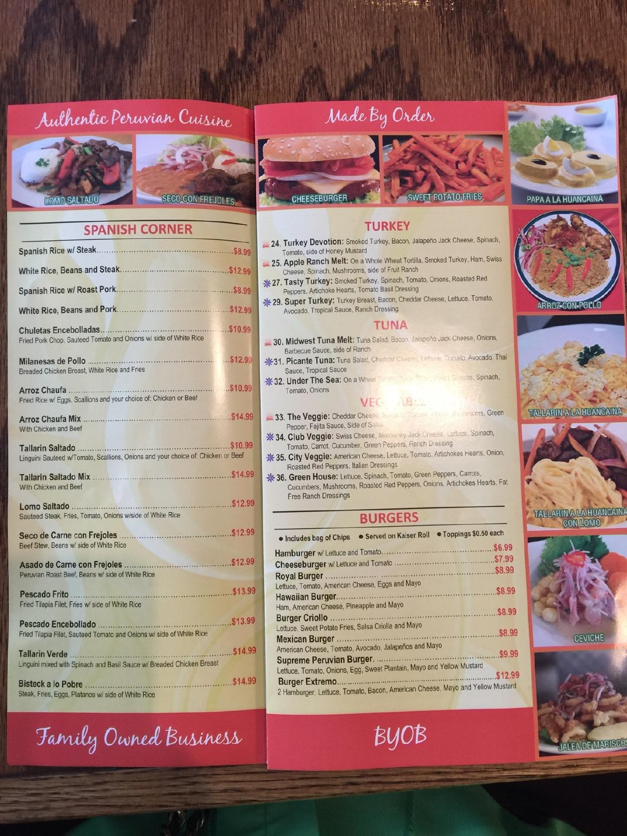Menu at Mango's Cafe, Lumberton, Route 38 51