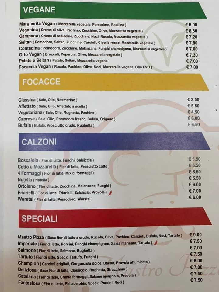 Menu di Mastropizza Conca D'oro 