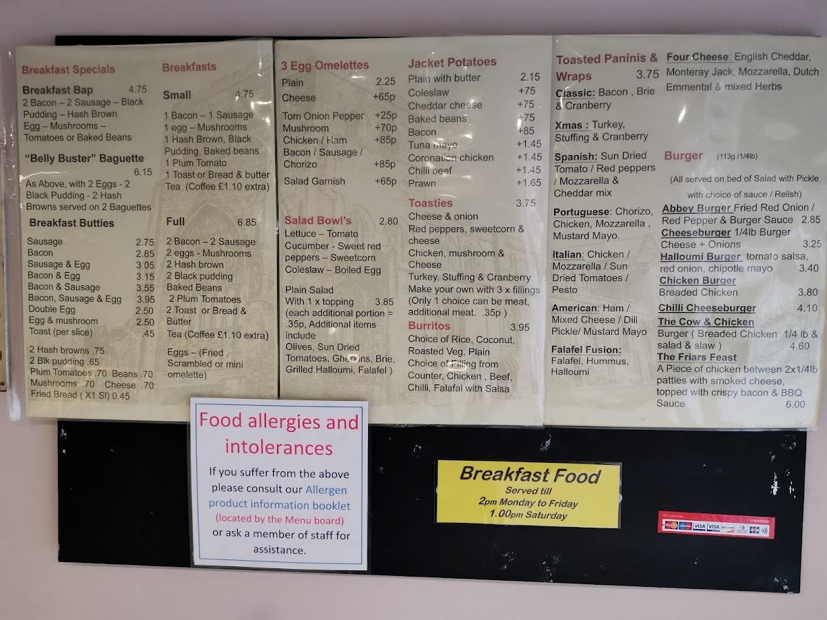 Menu at Abbey Deli & Sandwich Bar, Shrewsbury