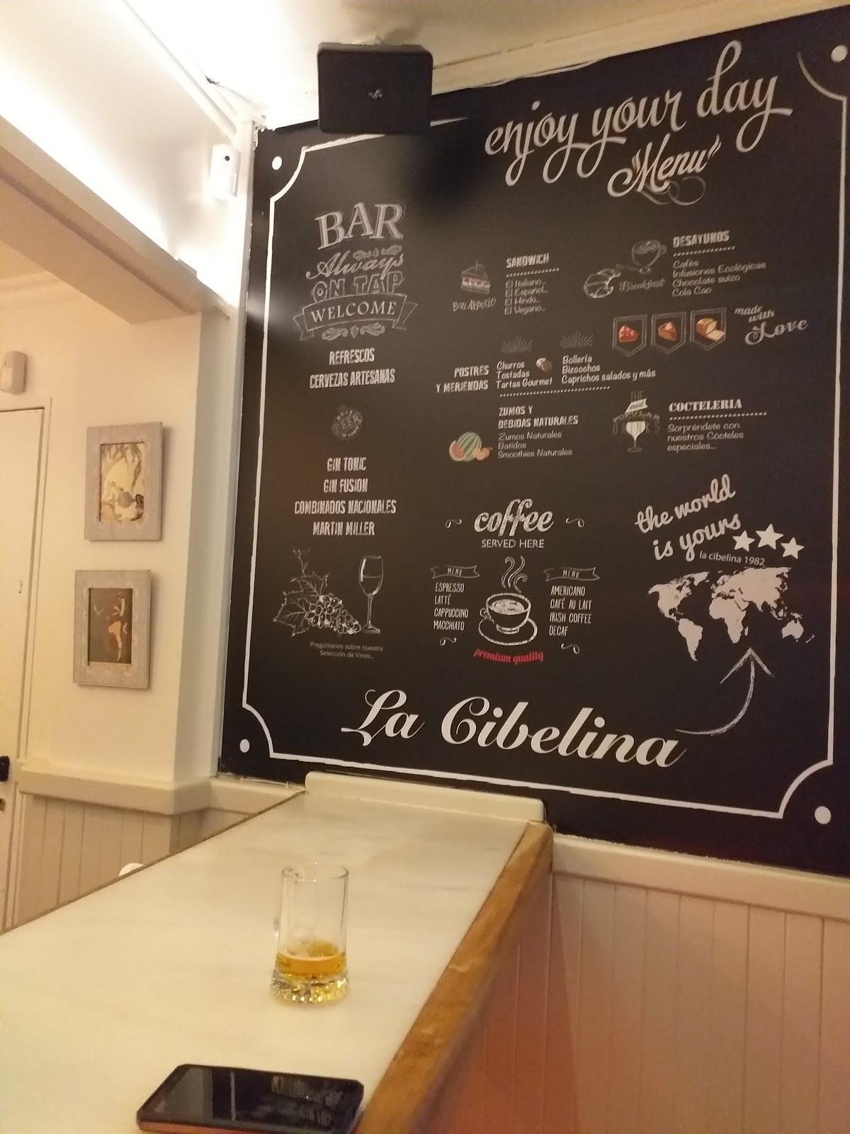 Menu at Cafetería Cibelina, Getafe
