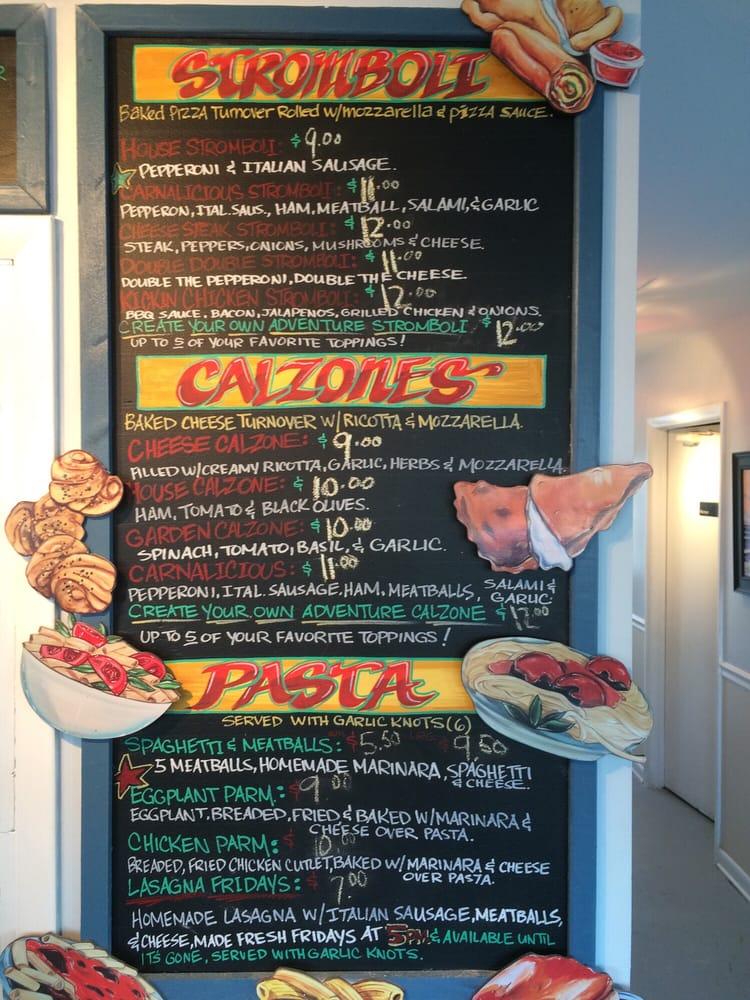 Menu at Pepperoni Grill at the Beach pizzeria, Oak Island