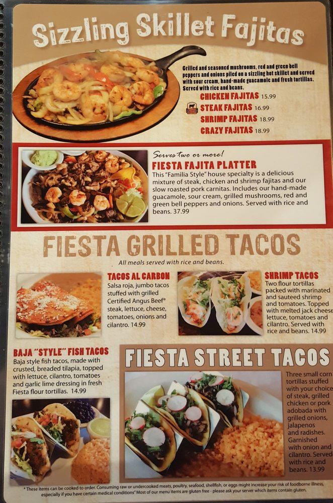 Menu at Fiesta Mexican Restaurant and Catering on Queensgate, Richland