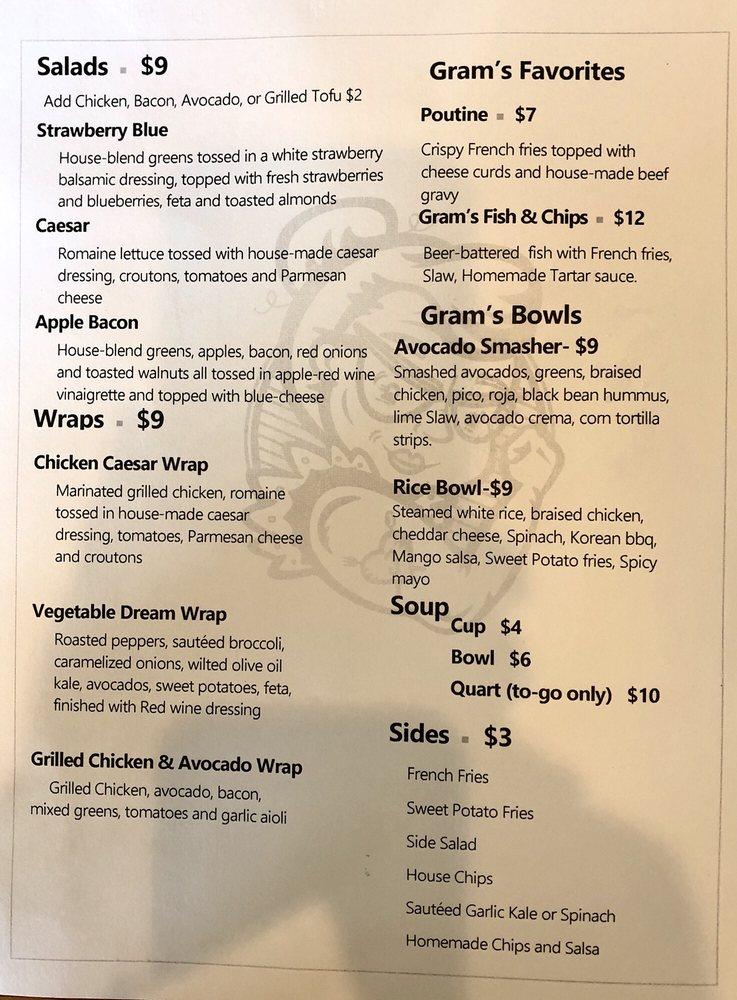 Menu At Gram S Eatery Restaurant Lewisburg   Re85 Grams Eatery Menu 2022 09 1 