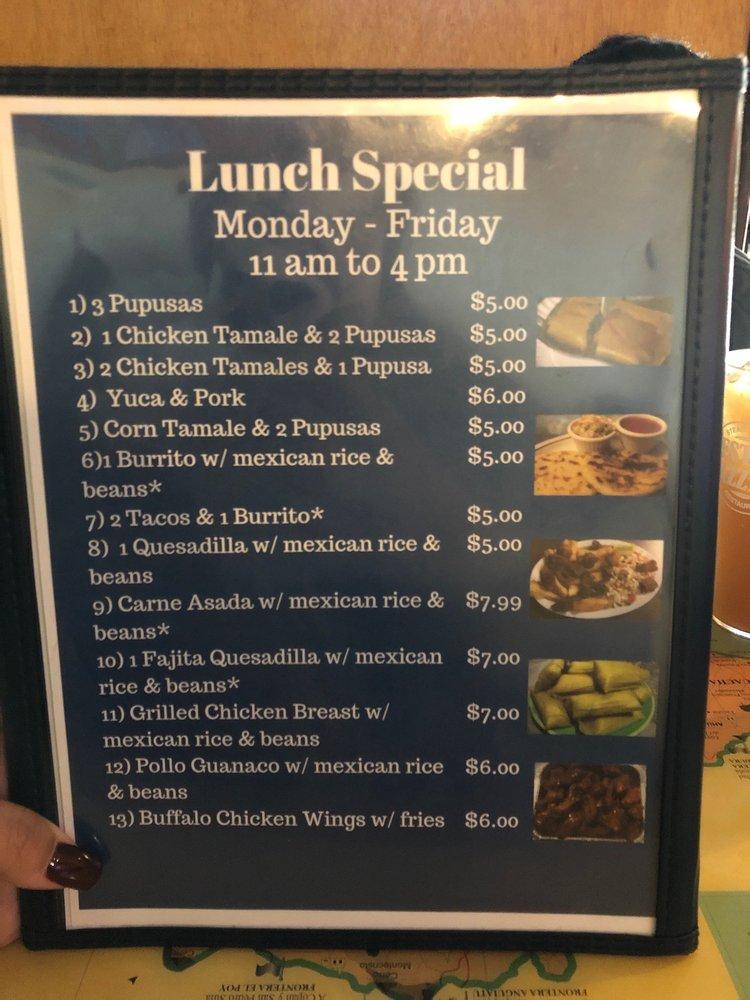 Menu at El Guanaco restaurant, Flowery Branch