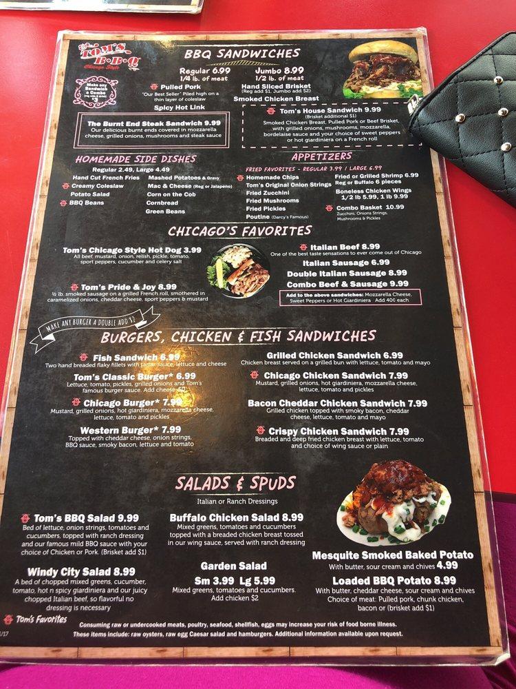 Menu at Tom's BBQ East Mesa, Mesa, E McKellips Rd