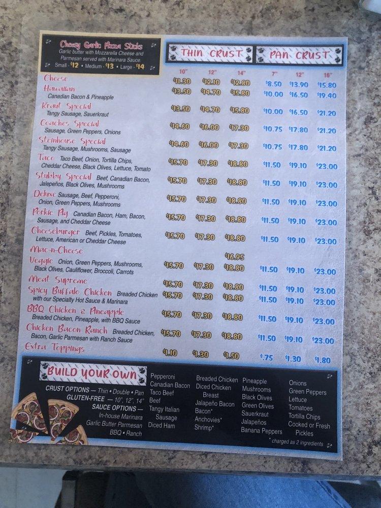 Menu at Coaches Corner Pizza Inc pizzeria, Conrad
