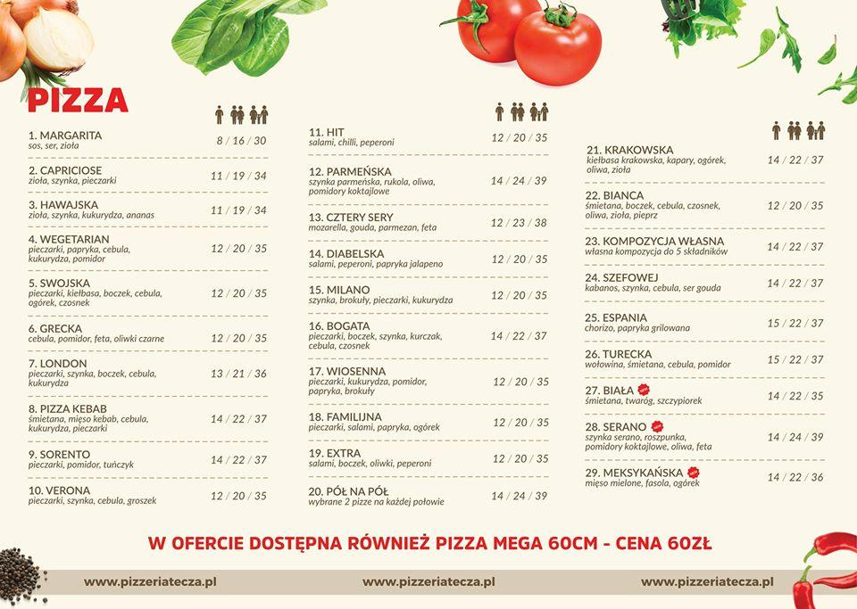 Menu At Pizzeria Tecza Krasnystaw