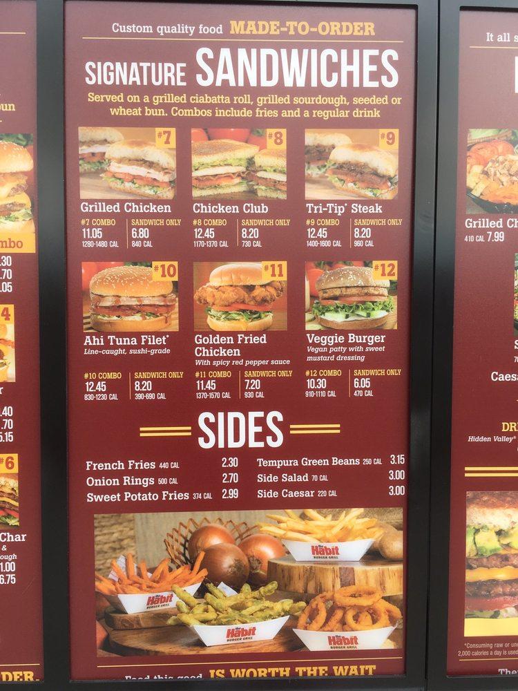 Menu At The Habit Burger Grill Restaurant Woodland