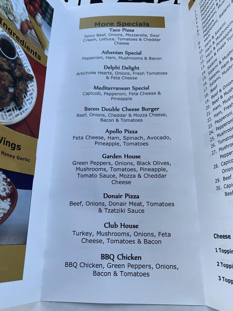 Menu at Mad Greeks Pizza pizzeria, Langford