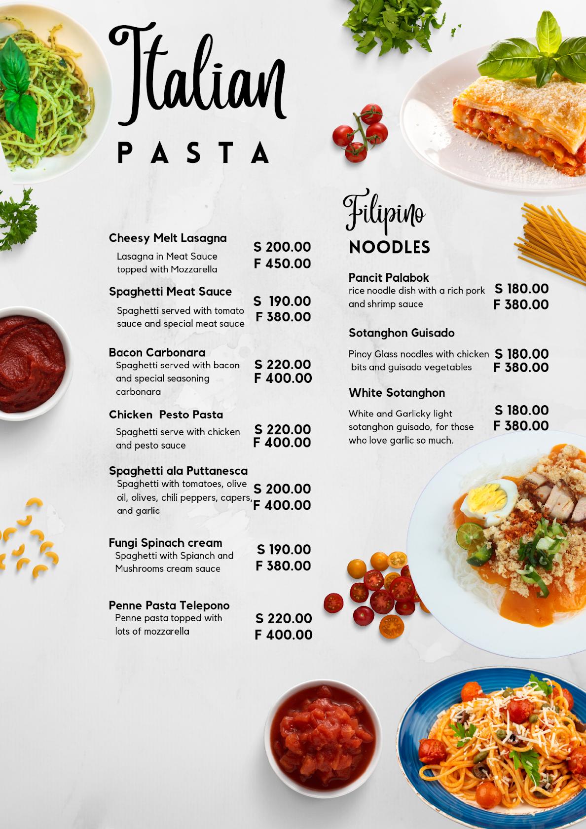 Menu at Nato's Cafe and Garden, Bacolod