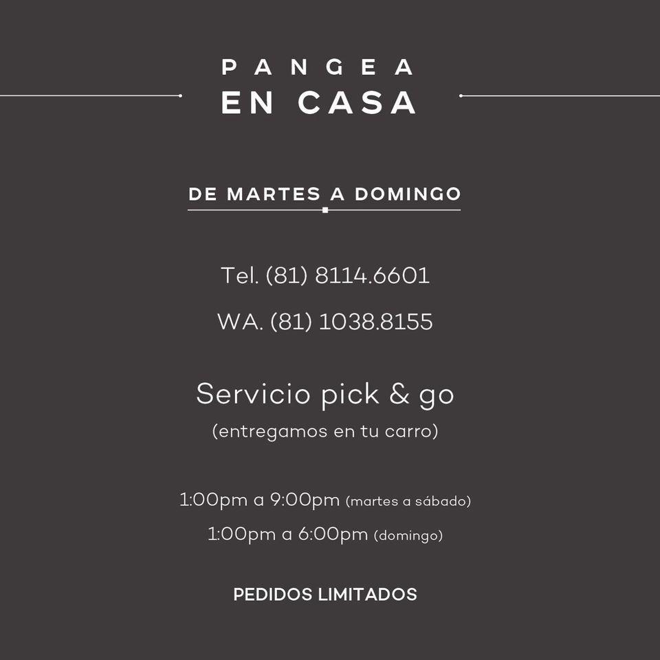 Menu at PANGEA restaurant, San Pedro Garza García, Av. del Roble 660