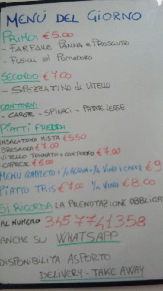Menu di Caffetteria Icarus 