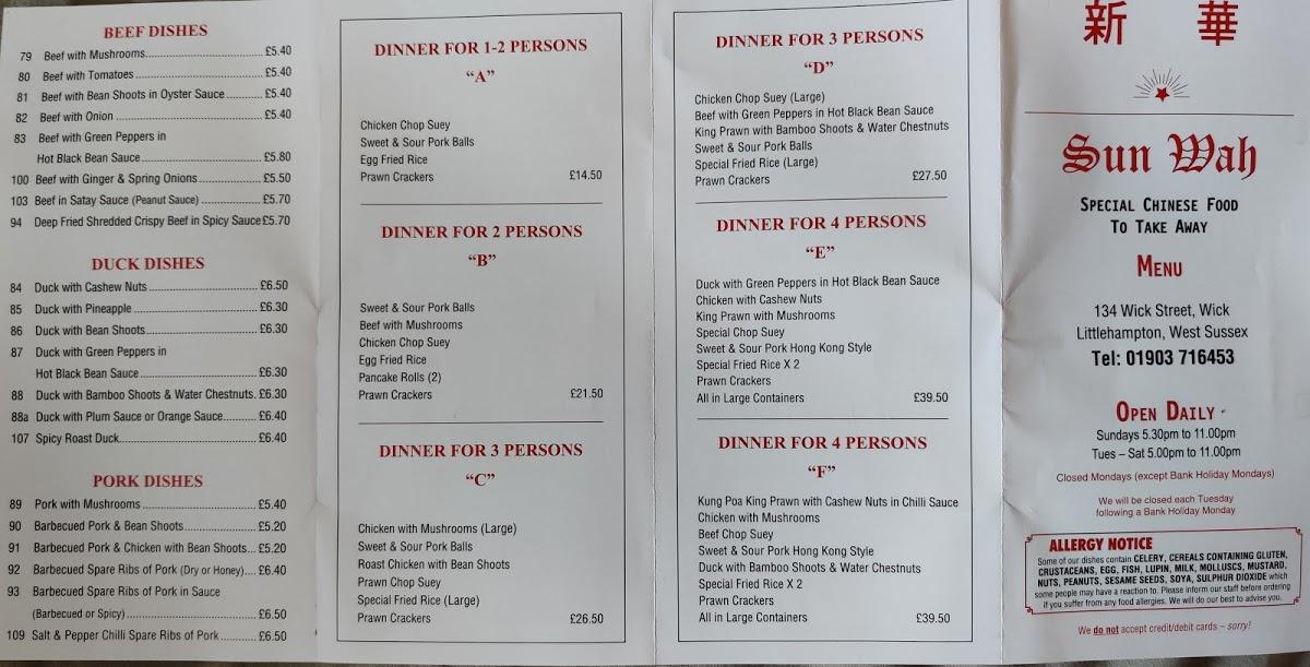 Menu At Sun Wah Fast Food Littlehampton   Re88 Menu Sun Wah 2021 08 4 