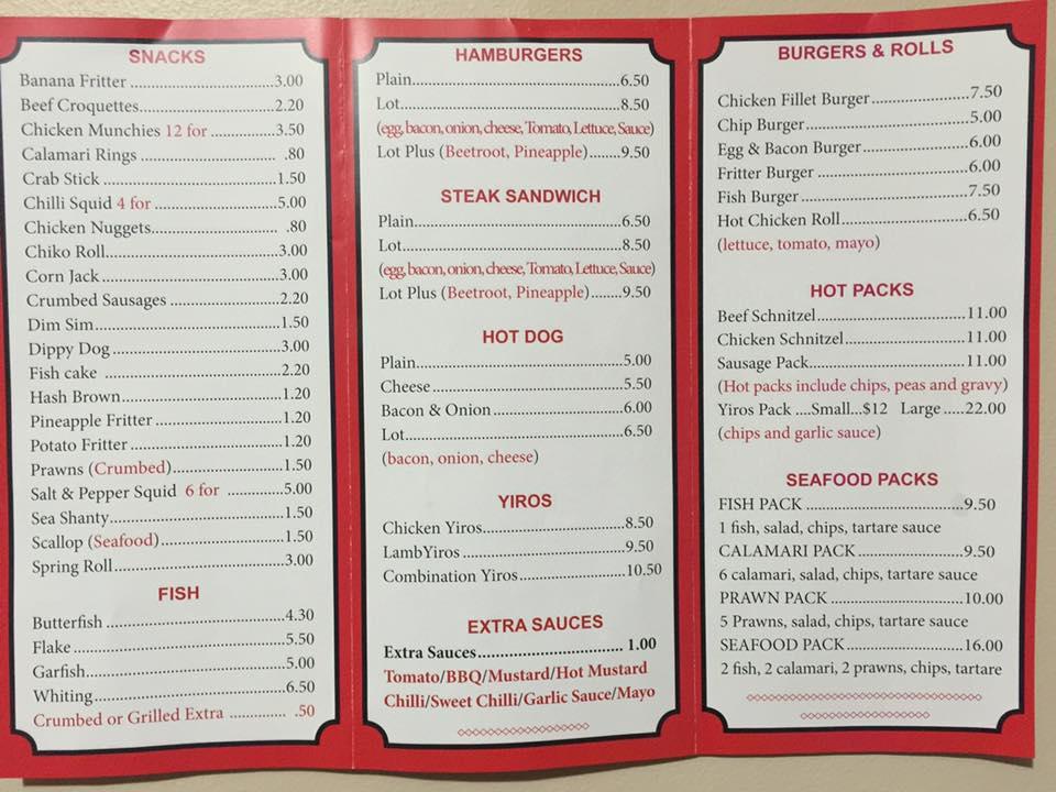 Menu at Addison Road Takeaway fast food, Pennington