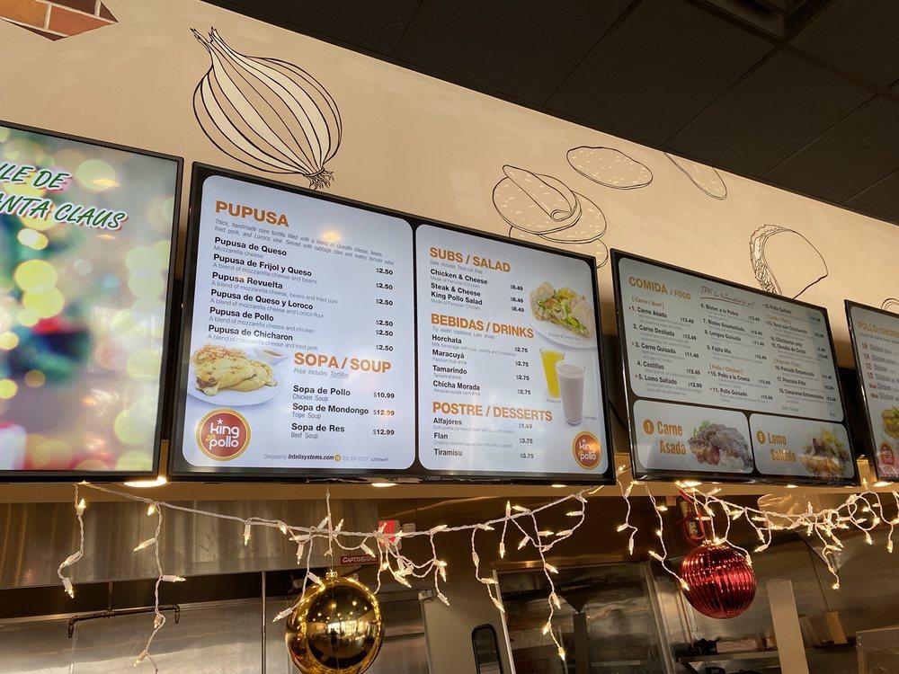 Menu at King Pollo of Silver Spring restaurant, Silver Spring, Veirs