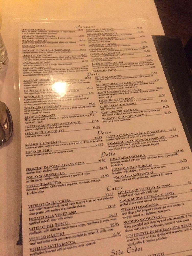 Menu at Da Noi restaurant, Bayonne, Avenue C