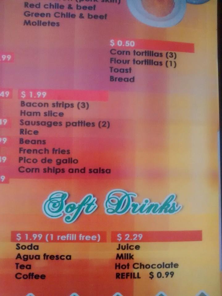 Menu at El Portal Del Bobby Ciros desserts, El Paso