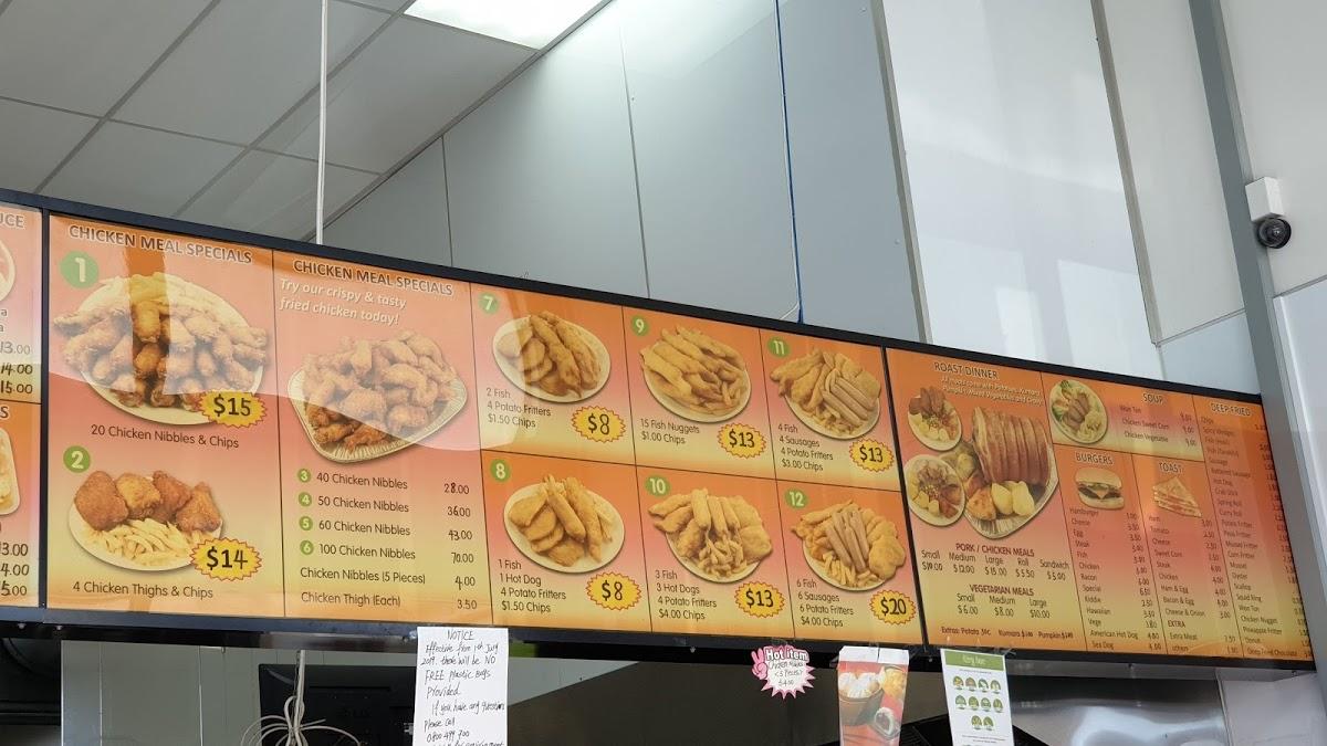 Menu at Shen's Takeaway restaurant, Auckland, 255 Lincoln Rd