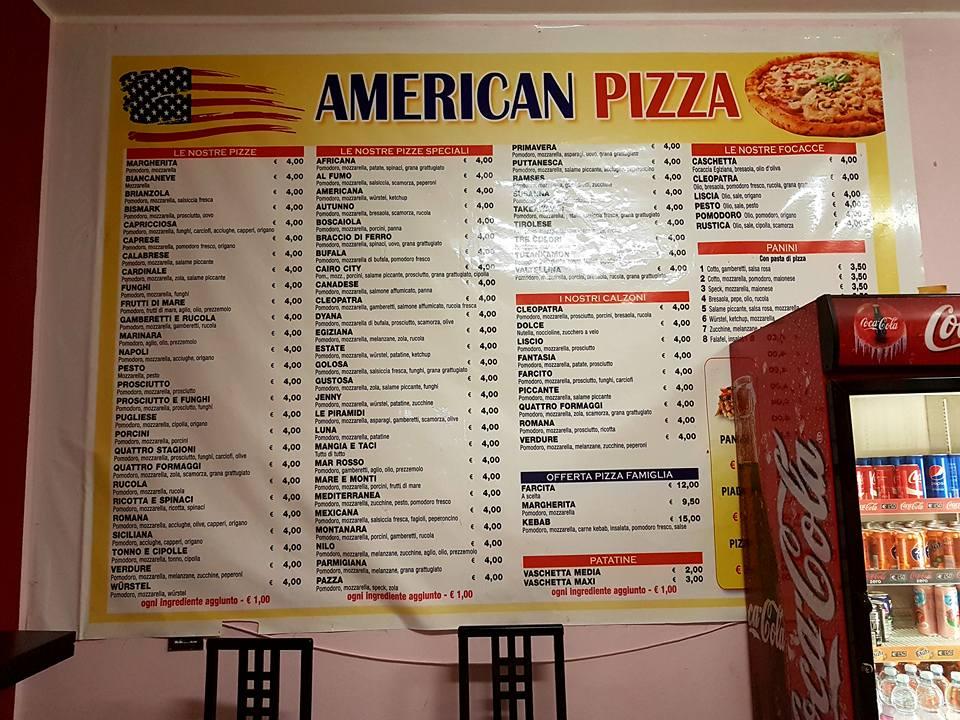 Menu di American pizza 
